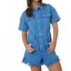 Women's Washed Romper - Peach Love - 2 of 4