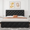 Full Size Bed Frame with 4 Storage Drawers and Headboard, Linen Upholstered Platform Bed Frame - 2 of 4
