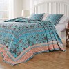 Greenland Home Fashions 3pc Audrey Turquoise Reversible Bedspread Set - 3 of 4