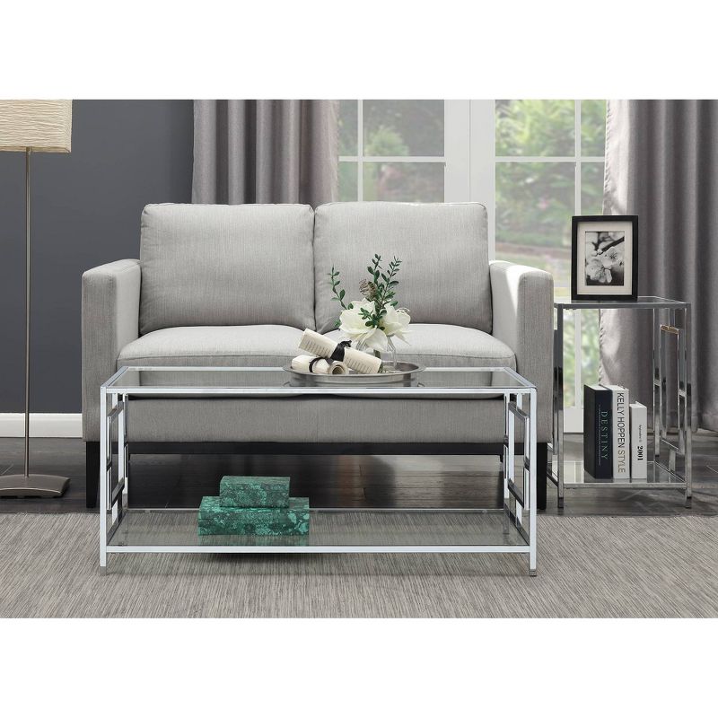 Town Square Chrome Coffee Table with Shelf - Breighton Home, 5 of 9