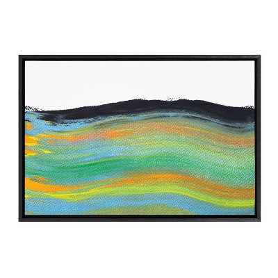 23" x 33" Sylvie MP Mid Day Sunset by Mentoring Positives Framed Wall Canvas Black - Kate & Laurel All Things Decor: Modern Abstract Art