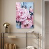 Art Remedy Pink Flowers with Gold Leaves Beach Life Inspired Wall Art Unframed - 2 of 4
