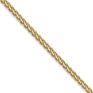 Black Bow Jewelry 2.5mm, 14k Yellow Gold, Flat Wheat Chain Necklace - 1 of 4