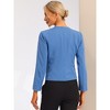 Allegra K Women's Work Office Zipper Decor Collarless Cropped Blazer - 4 of 4
