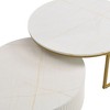 PAGED Coffee Table with MDF Top, Round Nesting Center Table with Drawer, End Table for Living Room, Office - 4 of 4