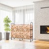 Costway 4FT/5FT/6FT/8FT Firewood Storage Log Rack Heavy Duty Iron Log Holder with Waterproof PVC Cover - 3 of 4
