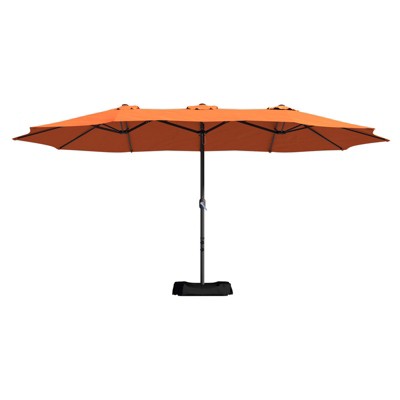CASAINC 15 ft. Double-Sided Twin Market Umbrella with Base
