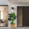 NAYSAYE Planter Set of 3 Ceramic Flowerpot Modern Sleek Design for Indoor Outdoor Garden, Yellow, 15"*15"*13" - 2 of 4
