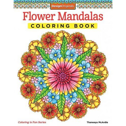 Flower Mandalas Adult Coloring Book Target