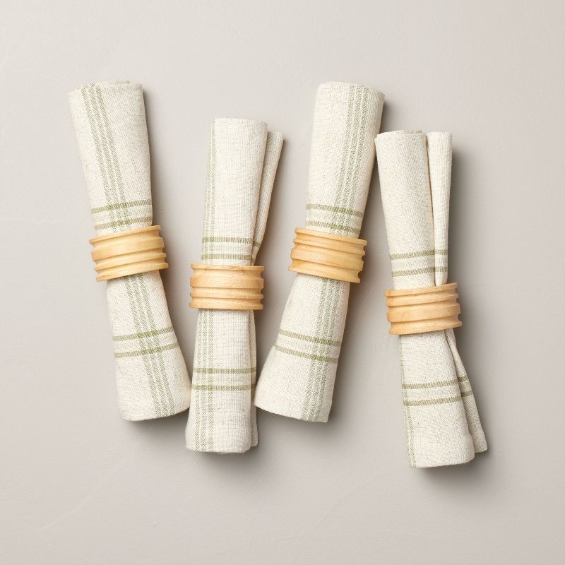 4pc Wooden Napkin Ring Set - Hearth & Hand™ with Magnolia, 4 of 11