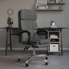 vidaXL Modern Comfort Reclining Office Chair, 100% Polyester Fabric, Dark Gray, Adjustable Backrest, Footrest Height, Metal, Plywood Frame - 2 of 4