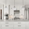 Modern Clear Glass Pendant Light 1-Light, Hand-Blown Dome Shade with Swirl Design - 4 of 4
