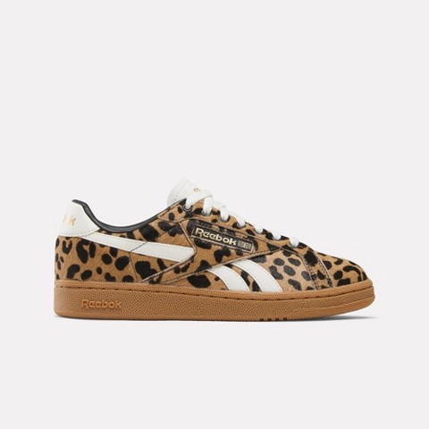 Обувь Reebok Women's Club C Grounds UK Shoes Size 9 Cheetah/Cheetah/Chalk
