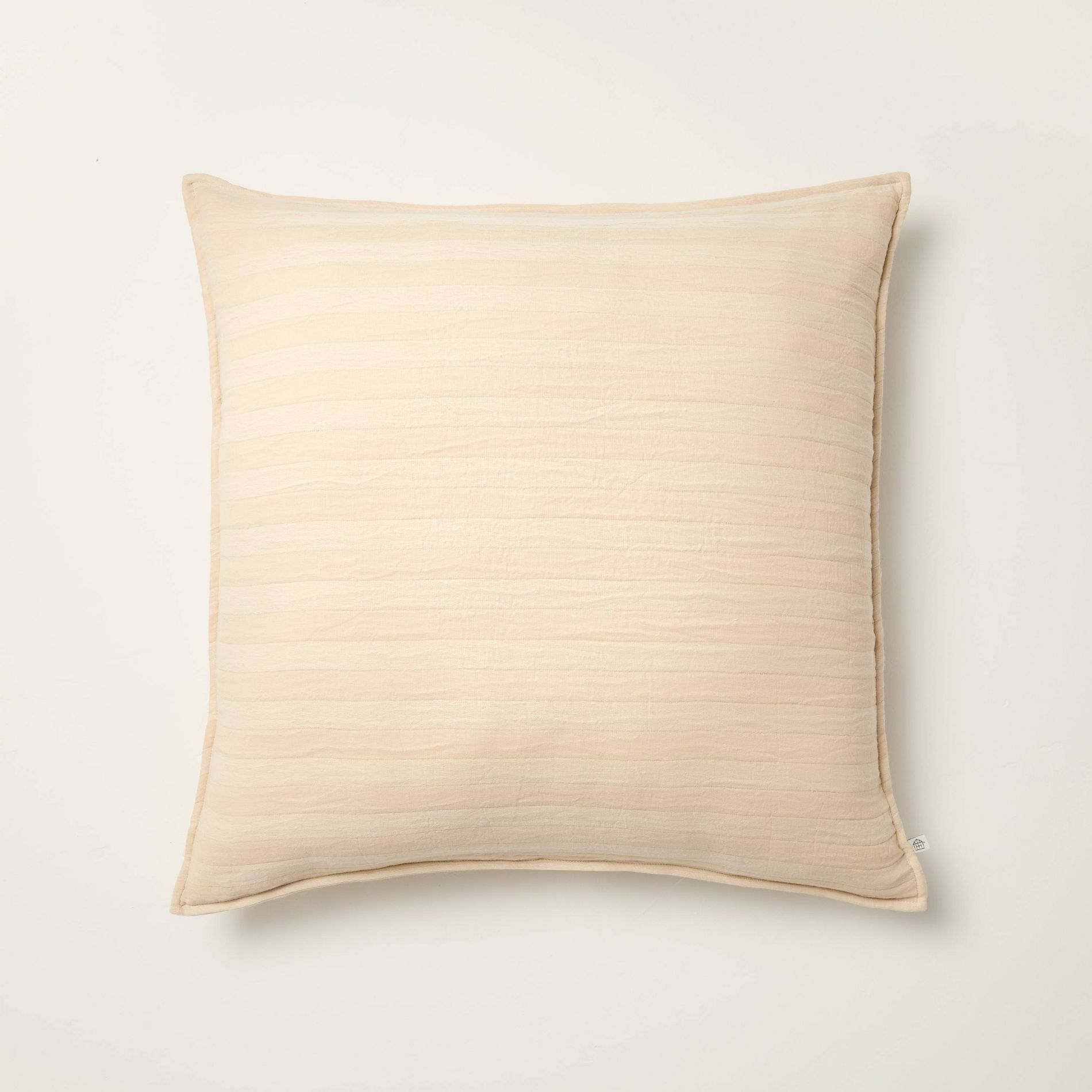 Tonal Stripe Euro Throw Pillow Tan - Hearth & Hand™ with Magnolia