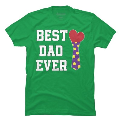 Men's Design By Humans Best Dad Ever Heart Tie By sukhendu12 T-Shirt
