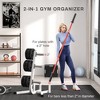 Naysaye Exercise Trainers Weight Plate Tree with 3 Bar Holders 660LBS Capacity for Home Gym and Garage Use, White, 29.5"*29.5"*39.4" - 2 of 4