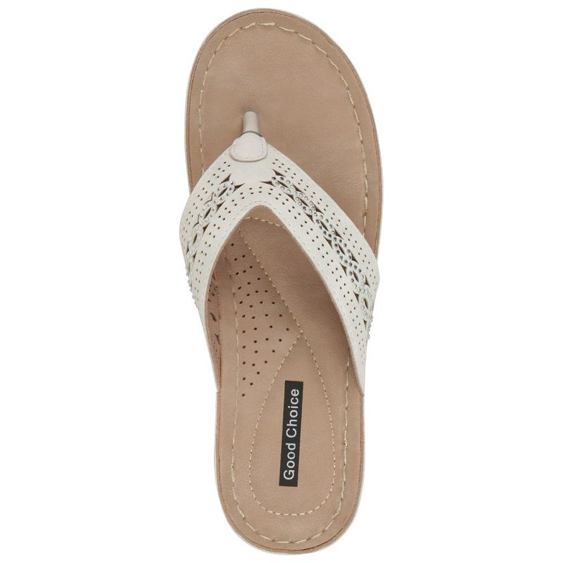 GC Shoes Bari Embellished Perforated Comfort Slide Wedge Sandals, 4 of 6