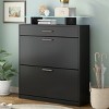 Syemin Shoe Racks Slim Tipping Bucket Shoe Cabinet with Hanging Hooks, Entryway Organizer, Free Standing Shoe Rack Hallway, Black, 35"*9.4"*40.9" - 2 of 4
