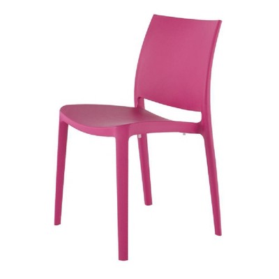 Fuchsia Resin Stackable Modern Side Chairs - Set of 4