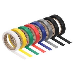 Unique Bargains PVC Thin Sticky Seal Tennis Badminton Racket Accessories Grip Finishing Tapes 26Ft 8 Pcs Multicolored - 1 of 4
