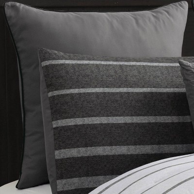 Riverbrook Home Queen 10pc Barkley Comforter Set Black/Gray - Riverbrook Home: Contemporary Striped Bedding with Decorative Pillows & Throw — фото 5
