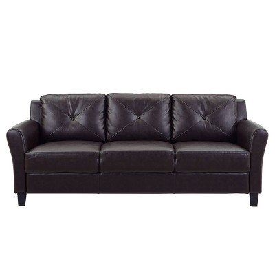 Helena Faux Leather Sofa Java Brown - Lifestyle Solutions