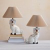Storied Home (Set of 2) Hand-Painted Ceramic Vintage Reproduction Staffordshire Table Lamps: Dog Base, UL Listed - 3 of 4
