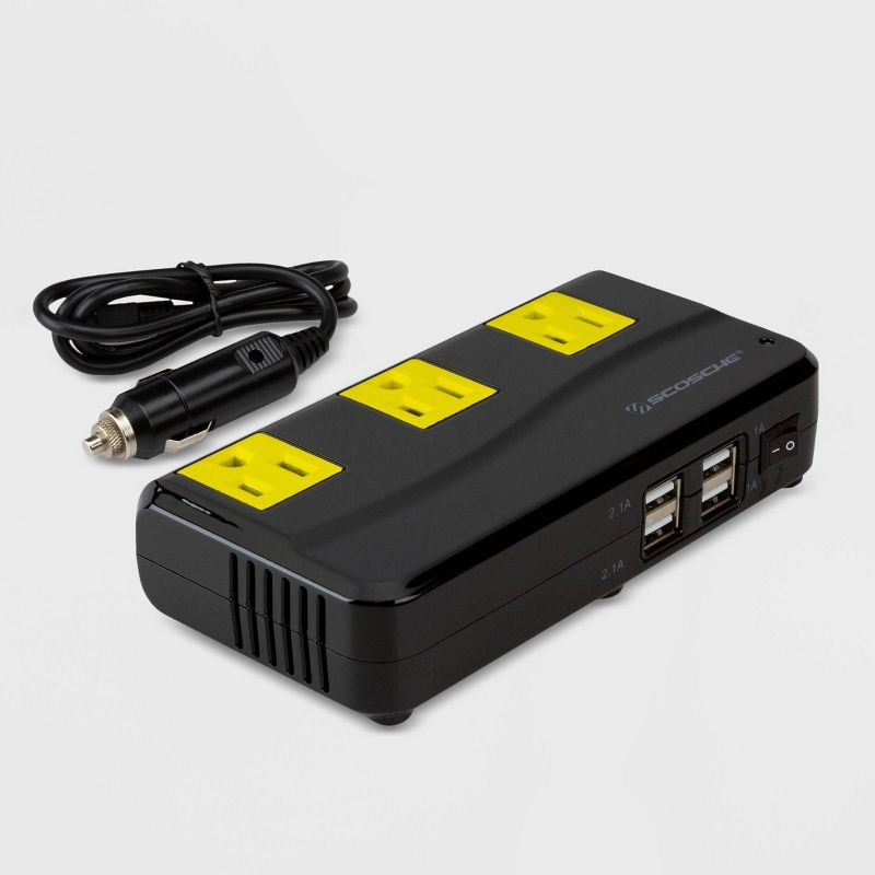 Scosche 200W Portable Power Inverter with 4 USB Ports PI200PS, 3 of 5