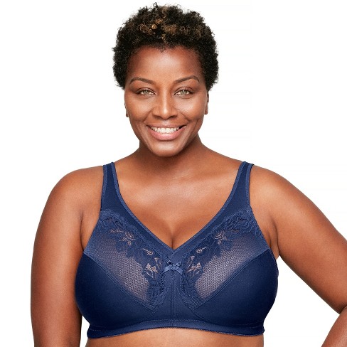 Glamorise Womens Magiclift Minimizer Wirefree Bra 1003 Blue 38i