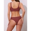 INSPIRE CHIC Women's Lace Up Decoration Push Up Wide Strap Top Triangle Bottom Swimwear Bathing Bikini Suits 2 Sets - 3 of 4