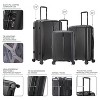 DUKAP Airley 3pc Lightweight Hardside Spinner Luggage Set - Black - 3 of 4