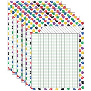 Teacher Created Resources® Colorful Paw Prints Incentive Chart, Pack of 6 - 1 of 2