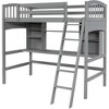 Whisen Twin size Loft Bed,  Bed Frame with Storage Shelves, Full-length Guardrail, Desk and Ladder - 4 of 4
