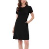 cheibear Women's Tank Crew Neck Soft Lounge Sleeping Pullover Pajama Dress Nightgown - 2 of 4