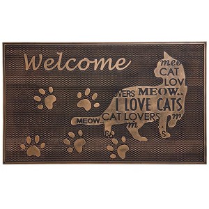 The Lakeside Collection Welcome Cat Lover Rubber Doormat - 1 of 2