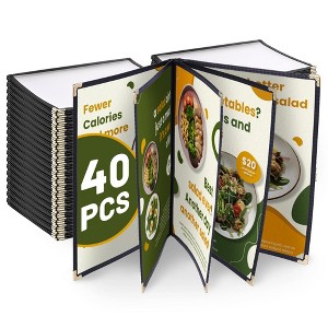 WeChef 40 Pack Restaurant Menu Covers 8.5 x 14" Book Style 5 Pages 10 Views - 1 of 4