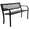 Tangkula Antique Steel Bench Patio Garden Chair Porch Cast for Outdoor - 2 of 4