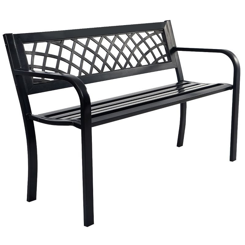 Tangkula Antique Steel Bench Patio Garden Chair Porch Cast for Outdoor, 2 of 7