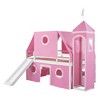 Full Size Loft Bed with Slide Pink Tent and Tower - 4 of 4