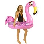 PoolCandy Inflatable Flamingo Animal Glitter Pool Float Ultra Durable Sun Tan Fun Great For Pools, Lakes And More