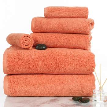 Hastings Home 6-Pc 100% Cotton Zero-Twist Towel Set - Brick