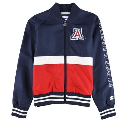 STARTER Mens University Of Arizona Bomber Jacket, Blue, Medium