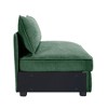 Vynxaria Modern Armless Sofa Green Chenille, Wrapped Backrest/Armrest, Crescent Shape, Storage Drawers/Footrest, 2/3/4-Seat for Modern/Nordic Luxury - 3 of 4