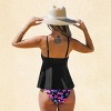 Women's Alluring Purple Tankini Set with Floral Accents - Cupshe - 4 of 4