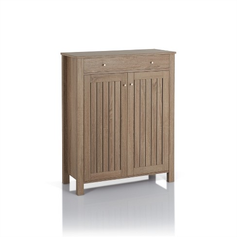 Simms 2 Drawer Modern Shoe Cabinet White - Baxton Studio : Target