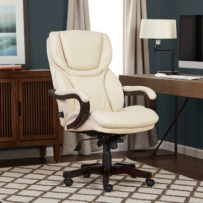 Ivory High Back Bonded Leather Executive Swivel Chair