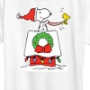 Women's - Peanuts - Snoopy and Woodstock House Sleigh Short Sleeve Graphic T-Shirt - 2 of 4