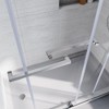 Frameless Shower Sliding Double Swing Door, 56"-60" Width, 62" Height, 3/8" Tempered Glass, Heavy-duty Stainless Steel Hardwares - 2 of 4