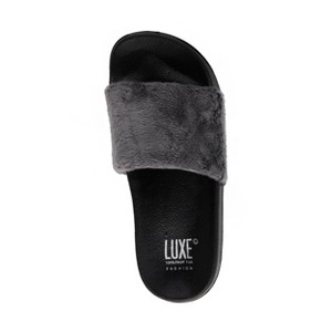 Luxe Faux Sheepskin Women Slides | Grey - 1 of 4