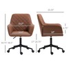 Vynxaria Vanity Chair with Diamond Pattern Backrest Microfiber Upholstery Adjustable Height 360° Swivel Wheels 265lbs Capacity - 3 of 4